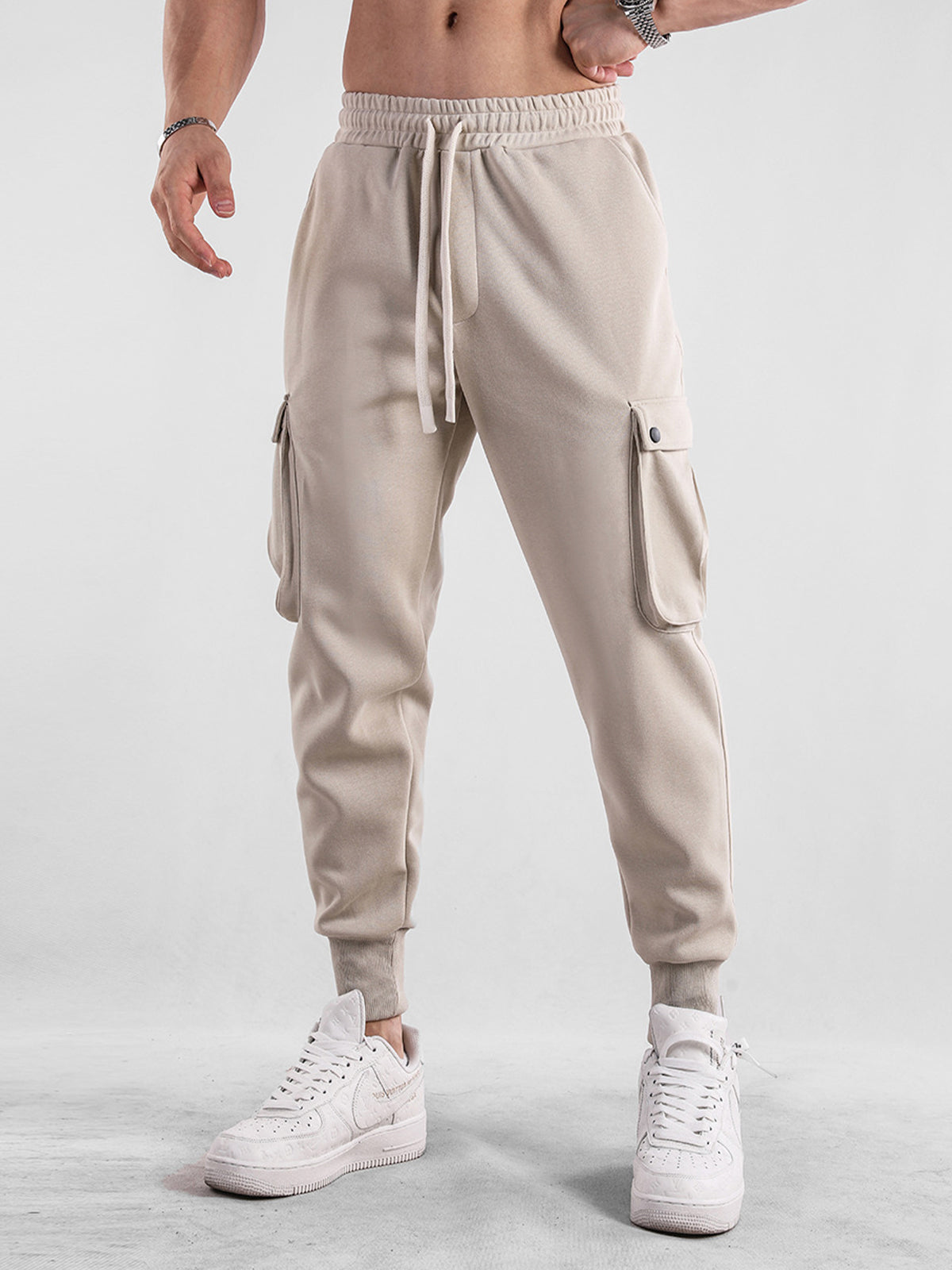 Comfy High Rib Cargo Sweatpant Jogger All Season Essential