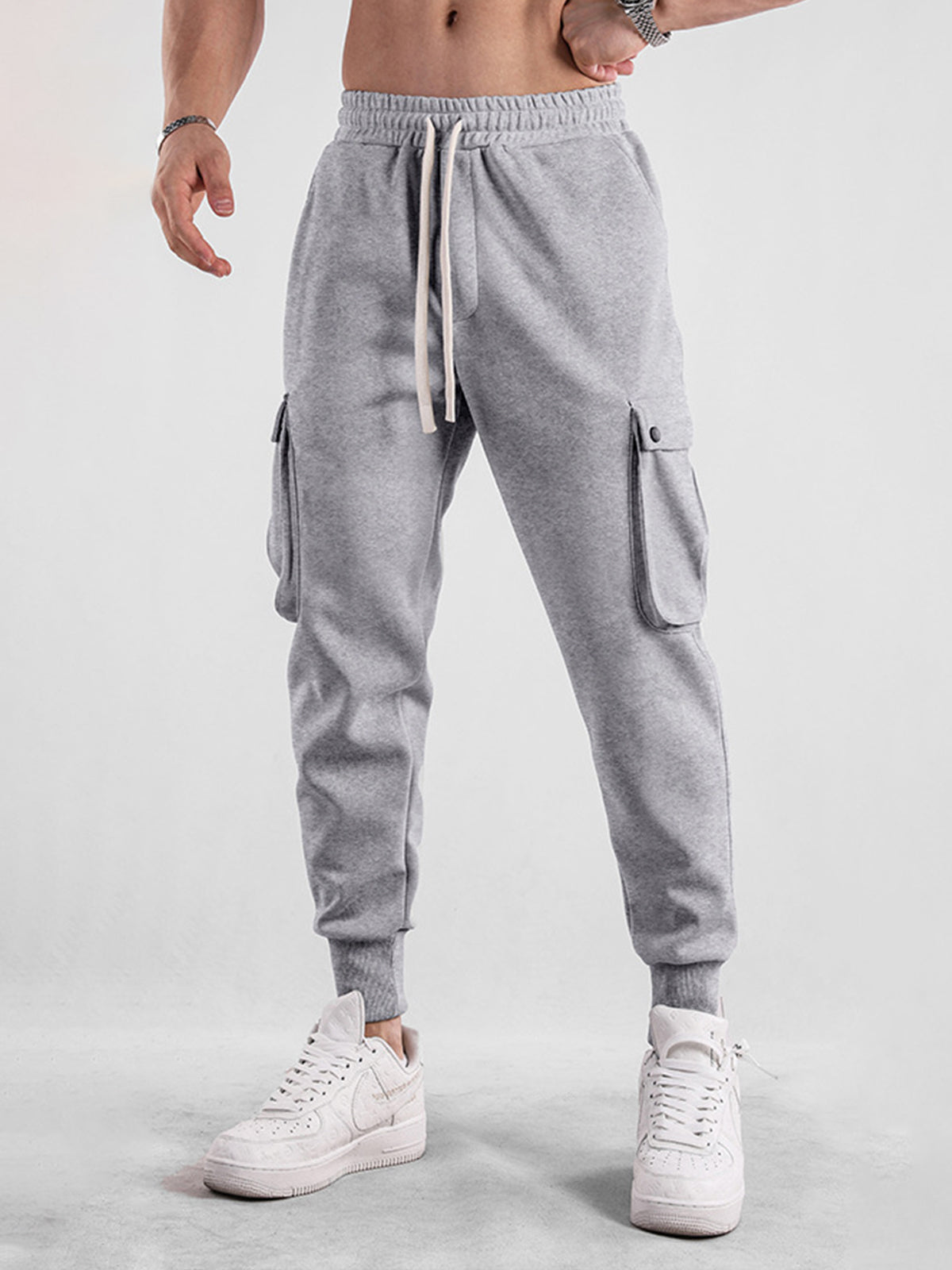 Comfy High Rib Cargo Sweatpant Jogger All Season Essential