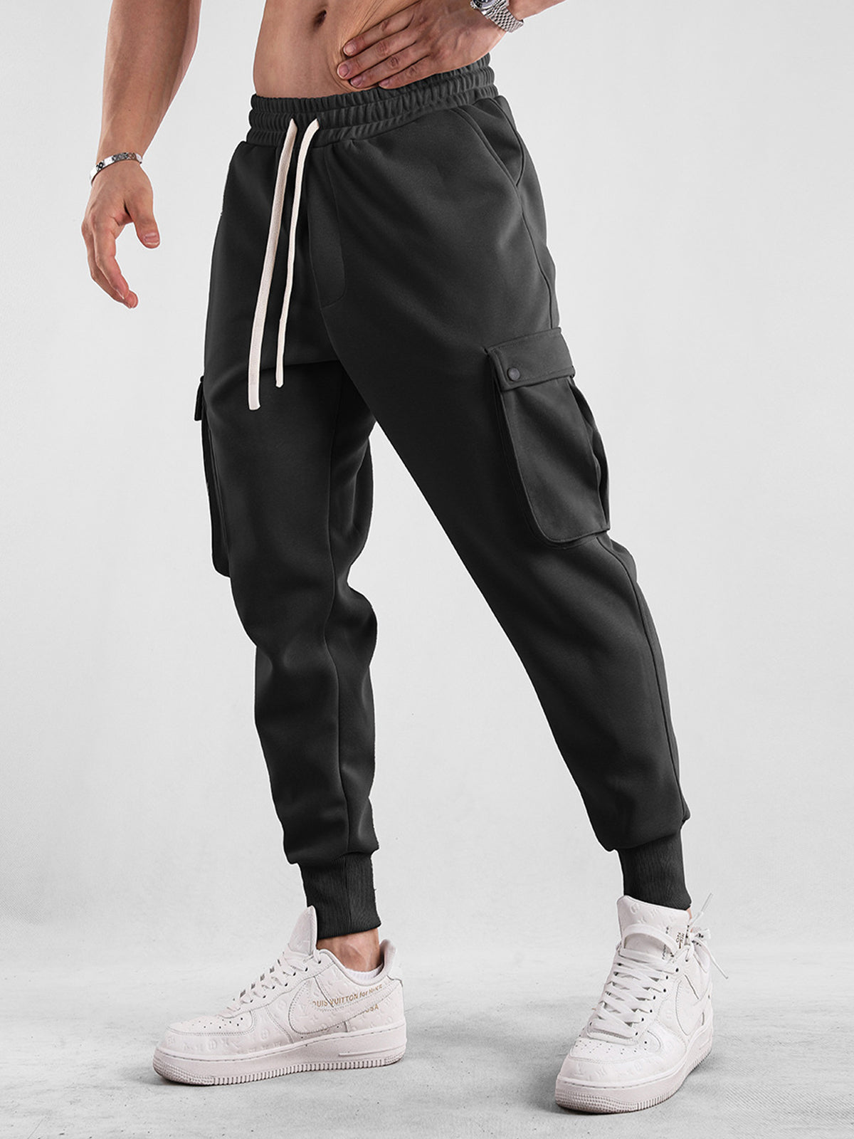 Comfy High Rib Cargo Sweatpant Jogger All Season Essential