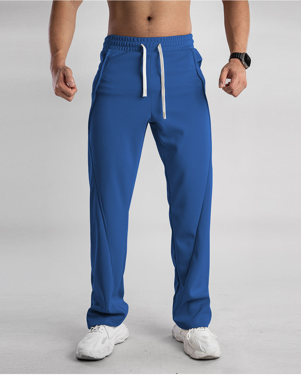 Men’s Casual Spliced Straight-Leg Sweatpants