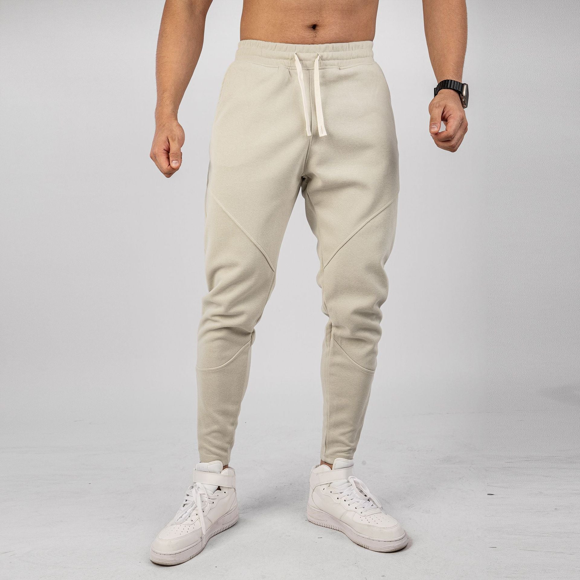 Men’s Warm Spliced Training Joggers with Zipper Hems