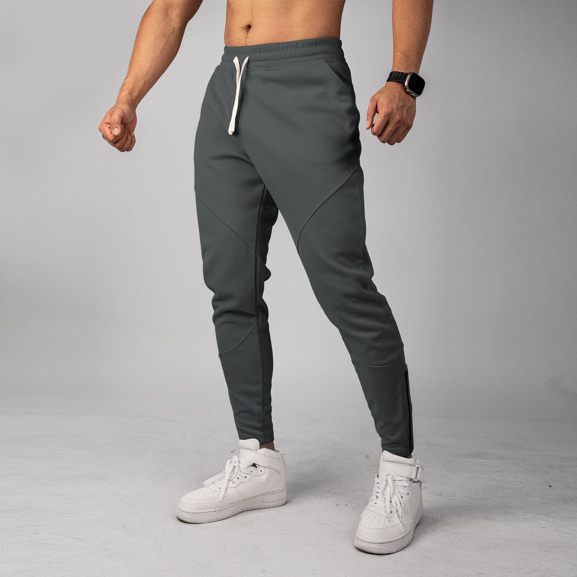 Men’s Warm Spliced Training Joggers with Zipper Hems
