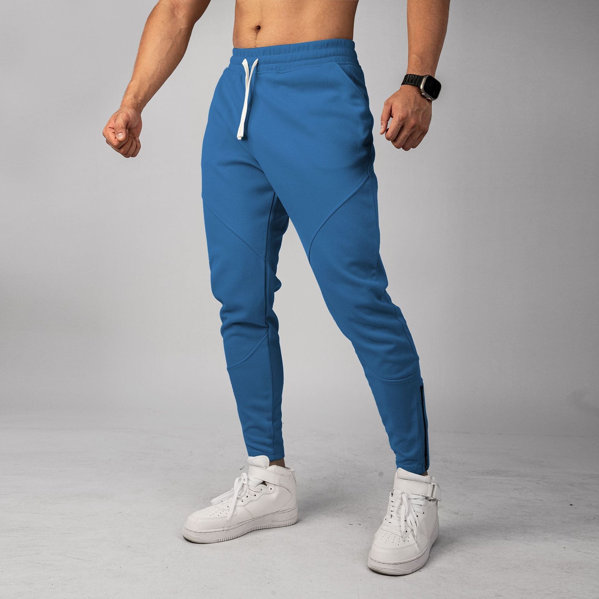 Men’s Warm Spliced Training Joggers with Zipper Hems