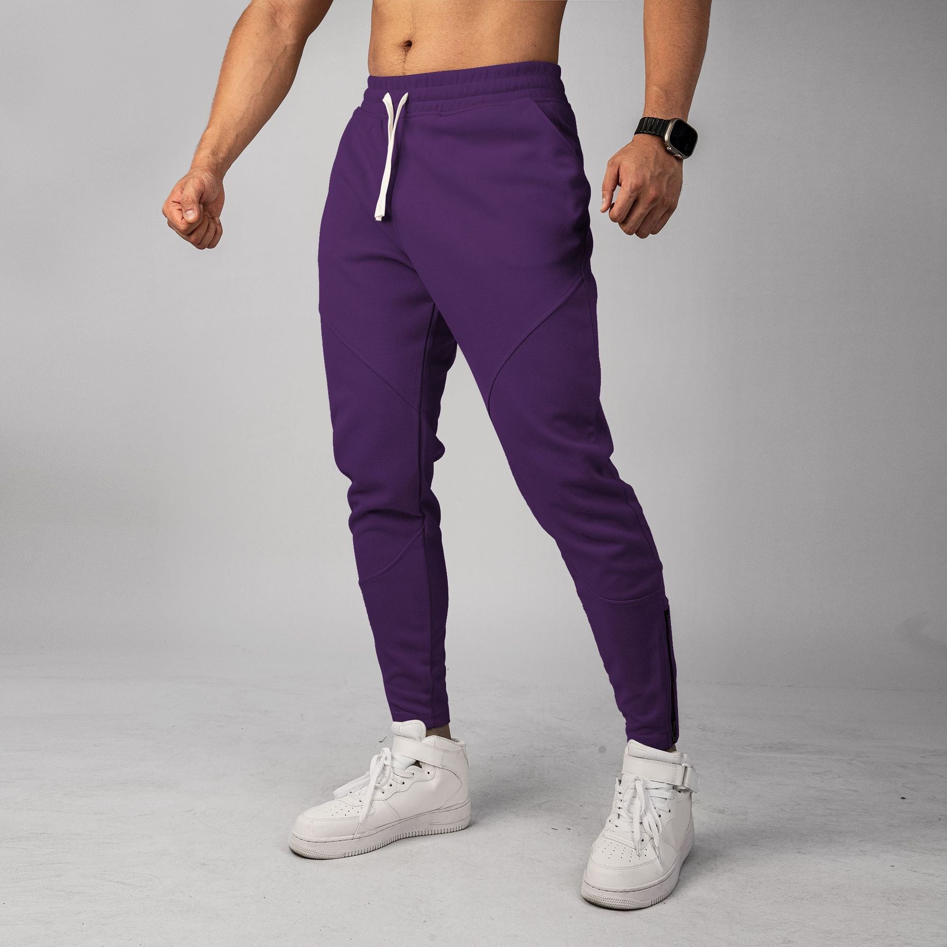 Men’s Warm Spliced Training Joggers with Zipper Hems