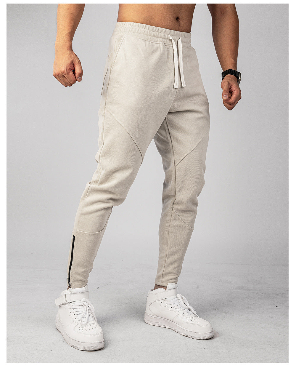 Men’s Warm Spliced Training Joggers with Zipper Hems