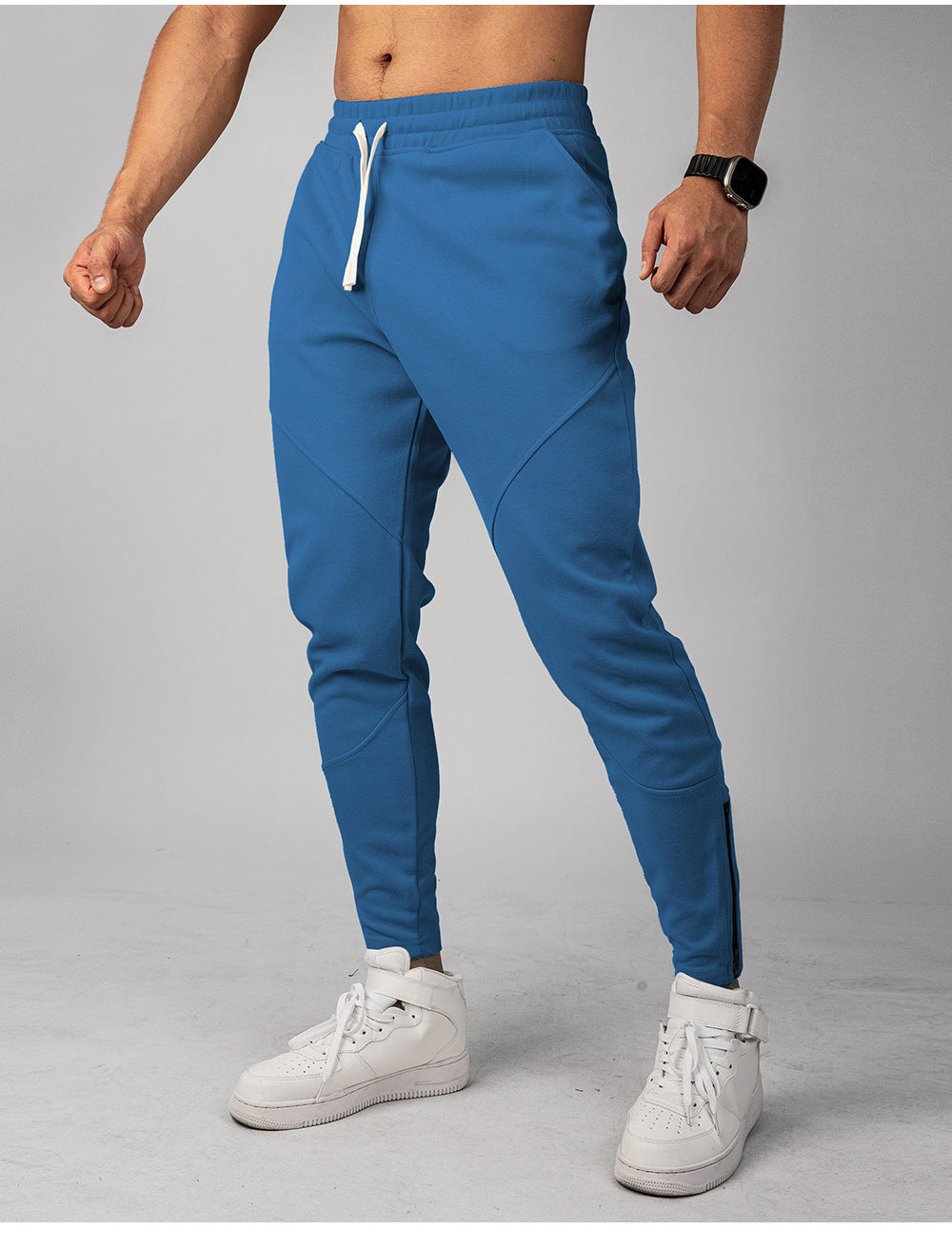 Men’s Warm Spliced Training Joggers with Zipper Hems