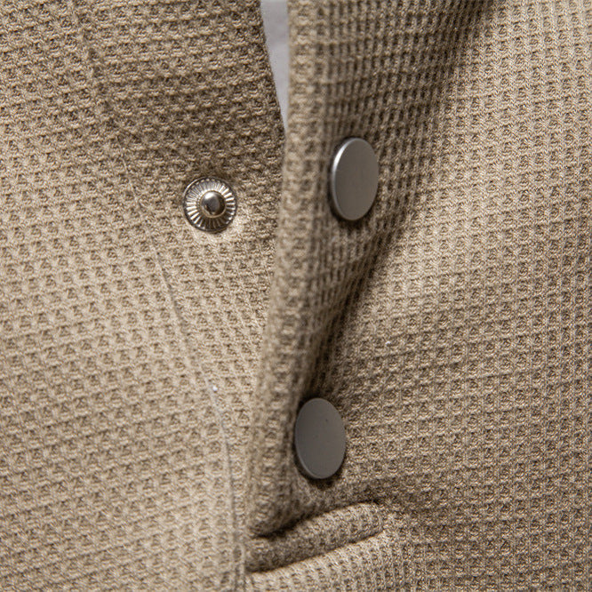 Men’s Waffle Textured Henley Sweatshirt