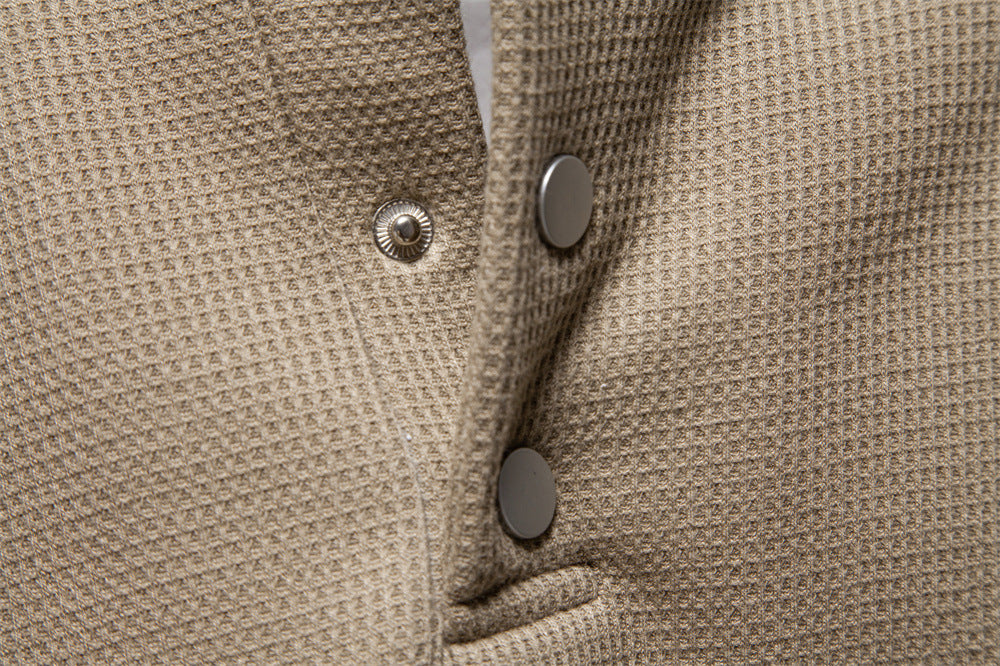 Men’s Waffle Textured Henley Sweatshirt