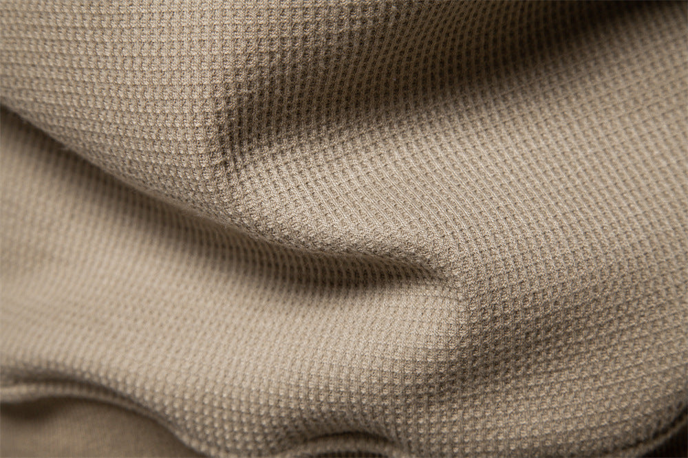 Men’s Waffle Textured Henley Sweatshirt