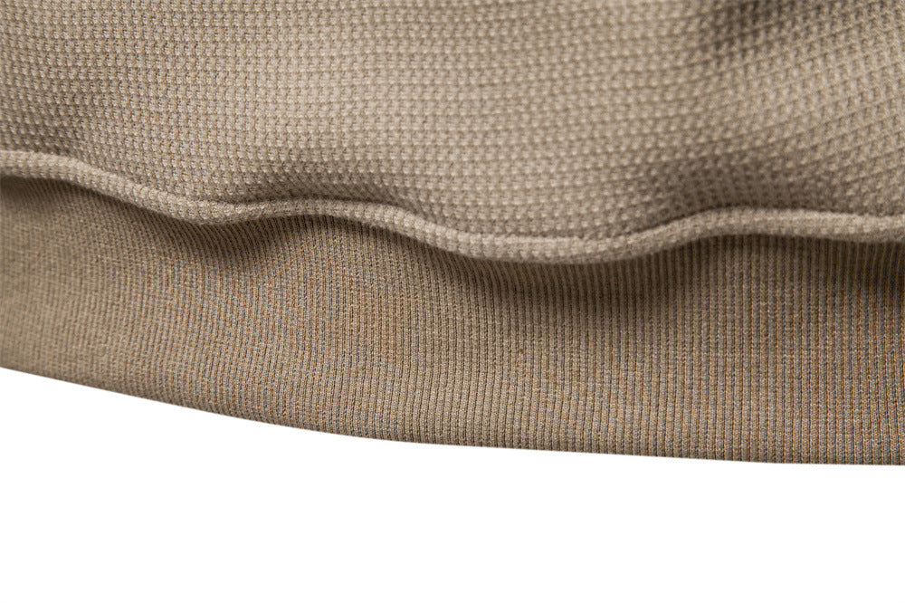 Men’s Waffle Textured Henley Sweatshirt