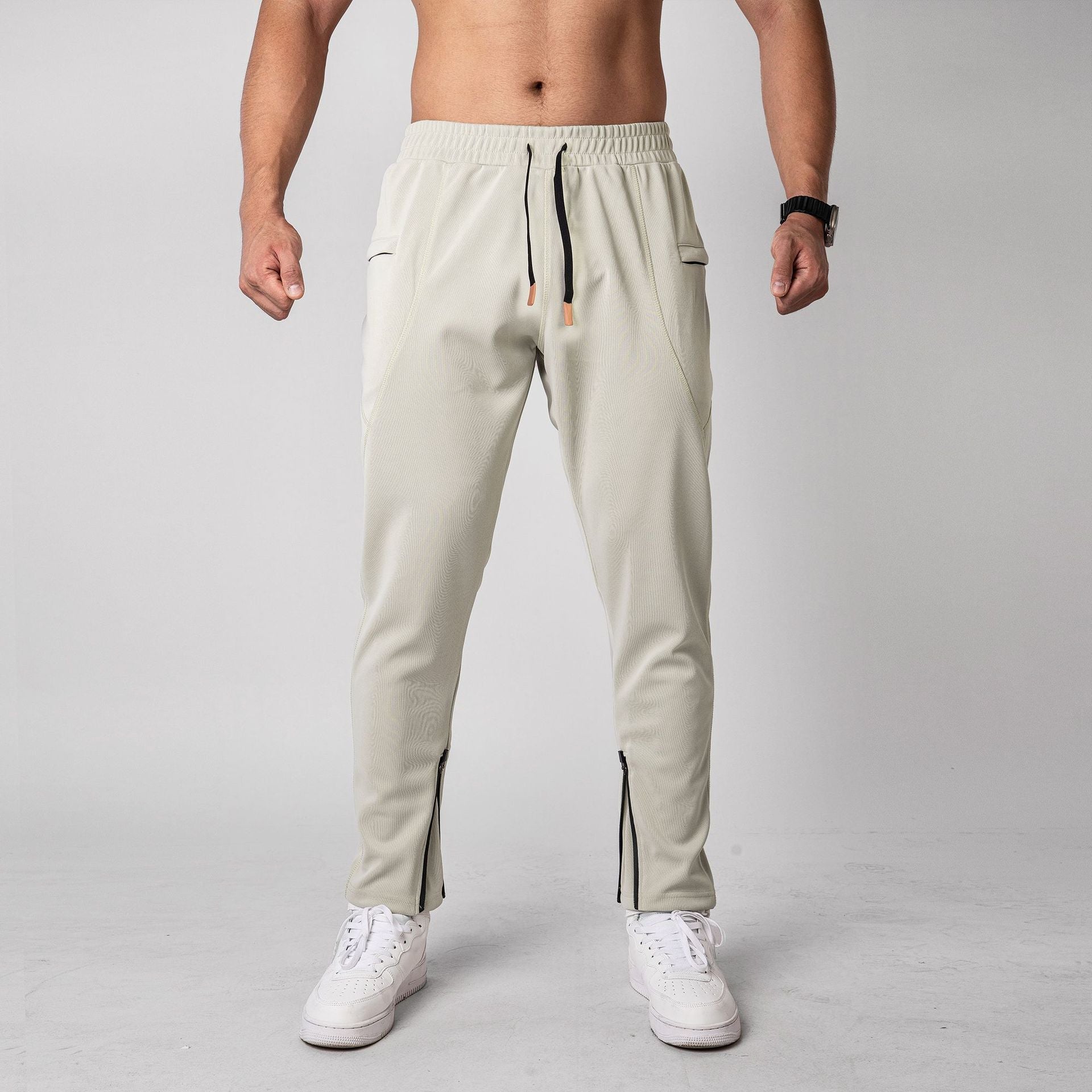 Men’s Athletic Tapered Joggers with Zipper Ankles