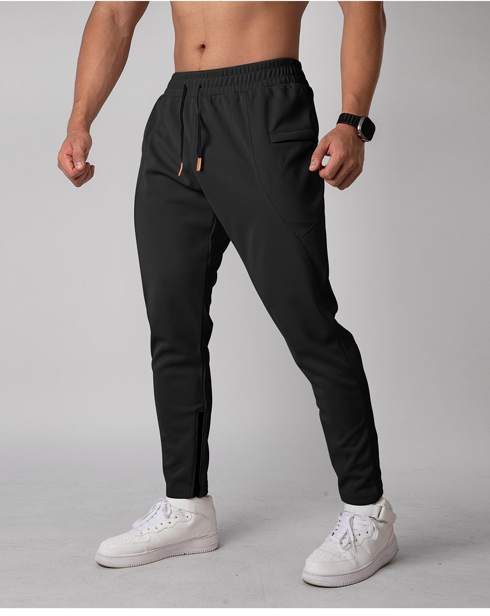 Men’s Athletic Tapered Joggers with Zipper Ankles