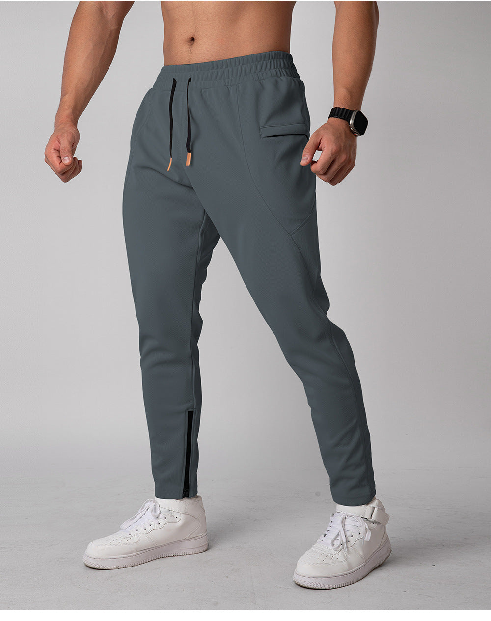 Men’s Athletic Tapered Joggers with Zipper Ankles