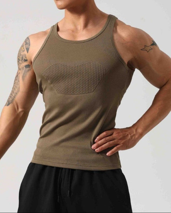 Men’s Ribbed Breathable Compression Tank Top