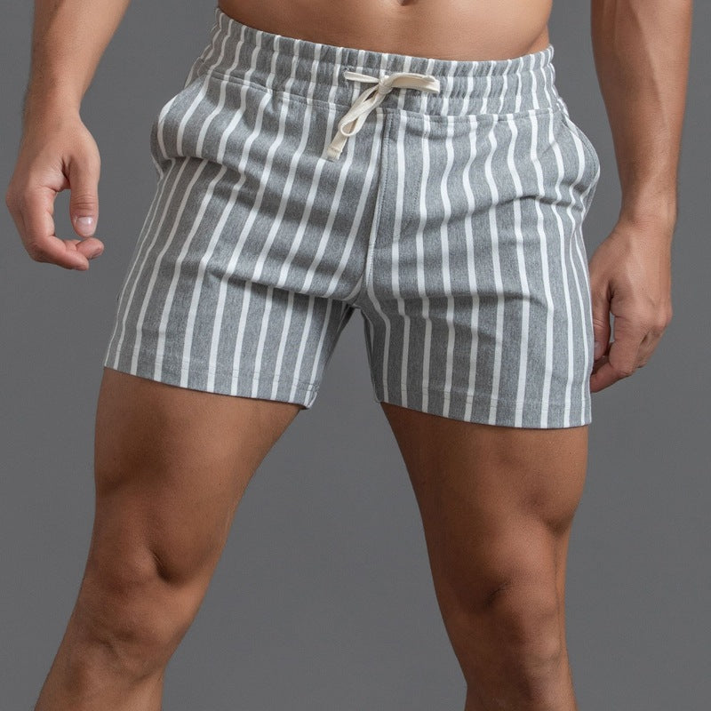 Men’s Striped Drawstring Casual Shorts