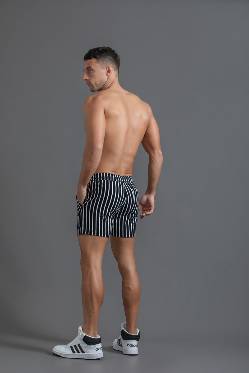 Men’s Striped Drawstring Casual Shorts