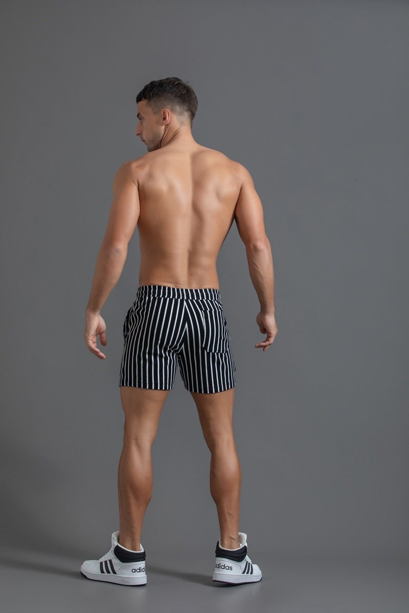 Men’s Striped Drawstring Casual Shorts
