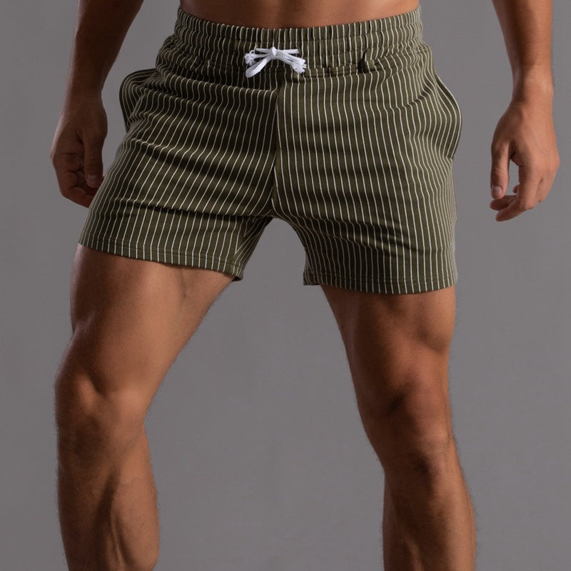 Men’s Minimal Striped Elastic Waist Shorts
