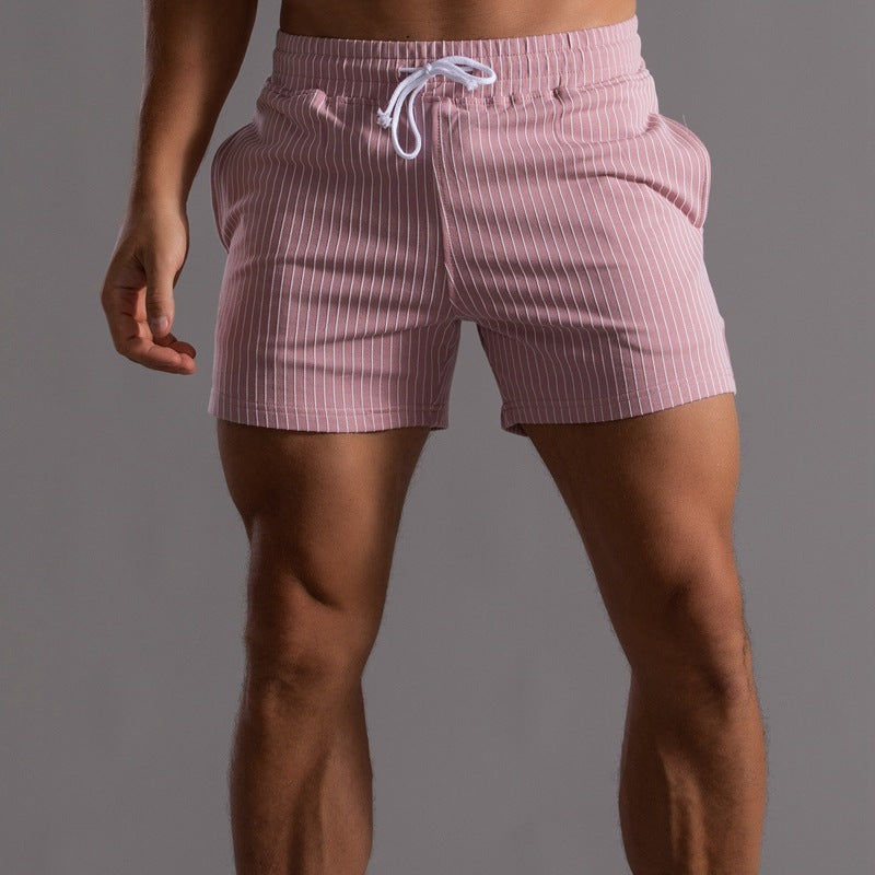 Men’s Minimal Striped Elastic Waist Shorts