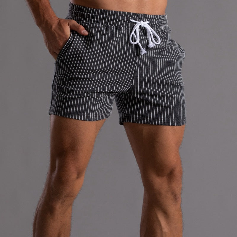 Men’s Minimal Striped Elastic Waist Shorts