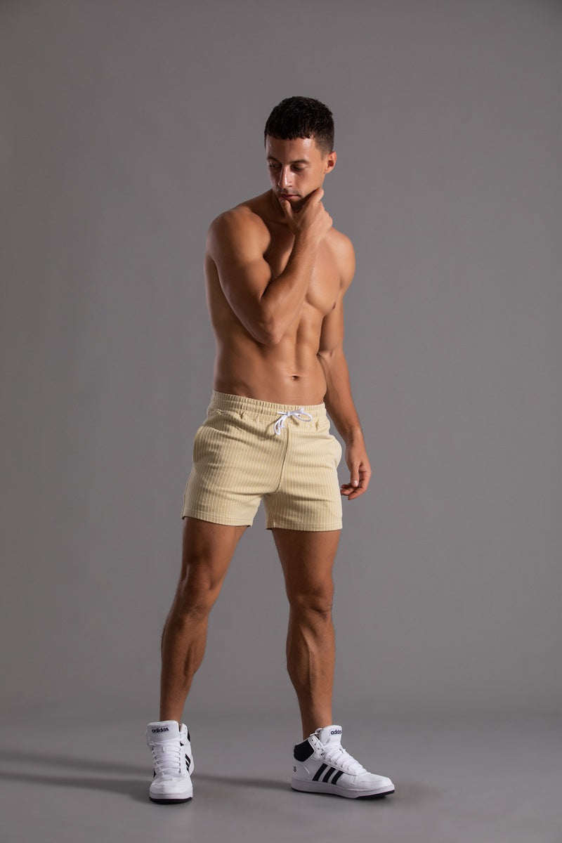 Men’s Minimal Striped Elastic Waist Shorts