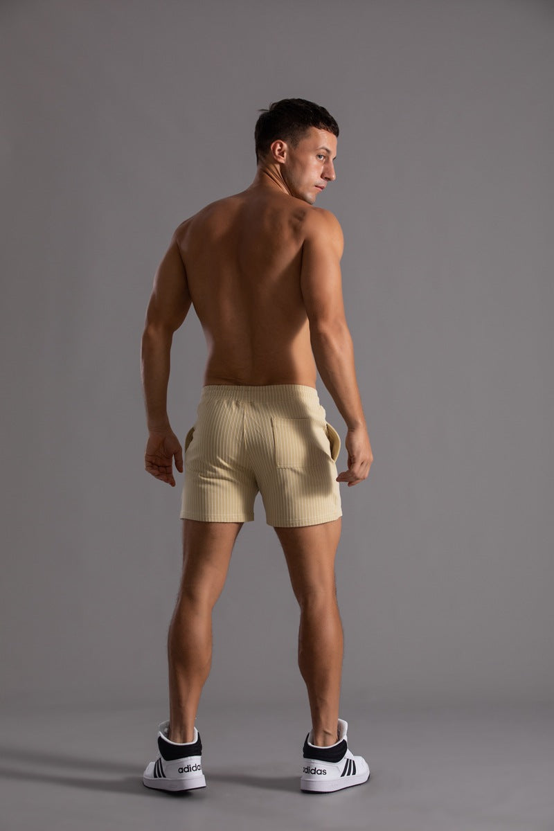 Men’s Minimal Striped Elastic Waist Shorts