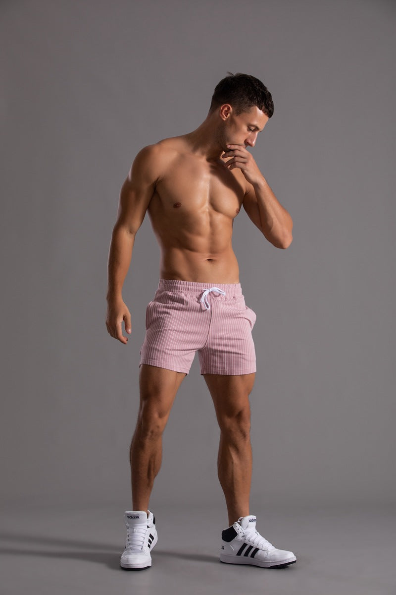 Men’s Minimal Striped Elastic Waist Shorts