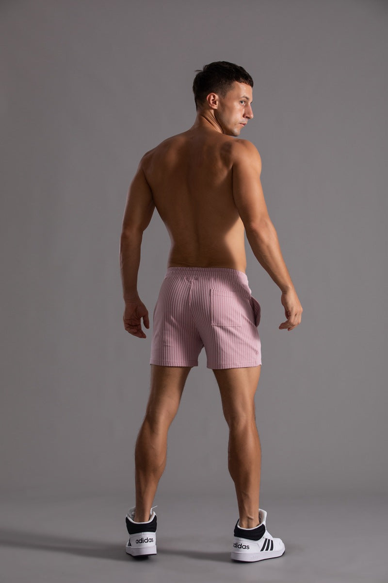 Men’s Minimal Striped Elastic Waist Shorts