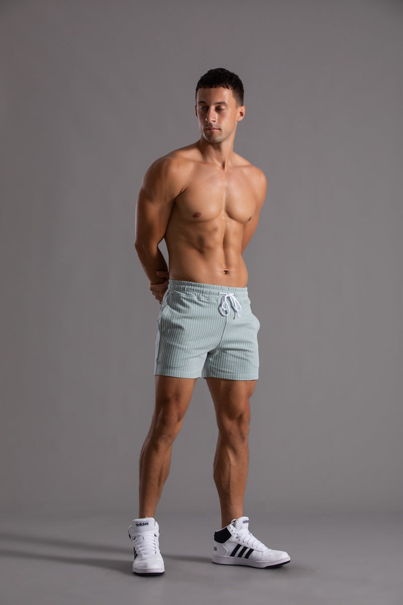 Men’s Minimal Striped Elastic Waist Shorts