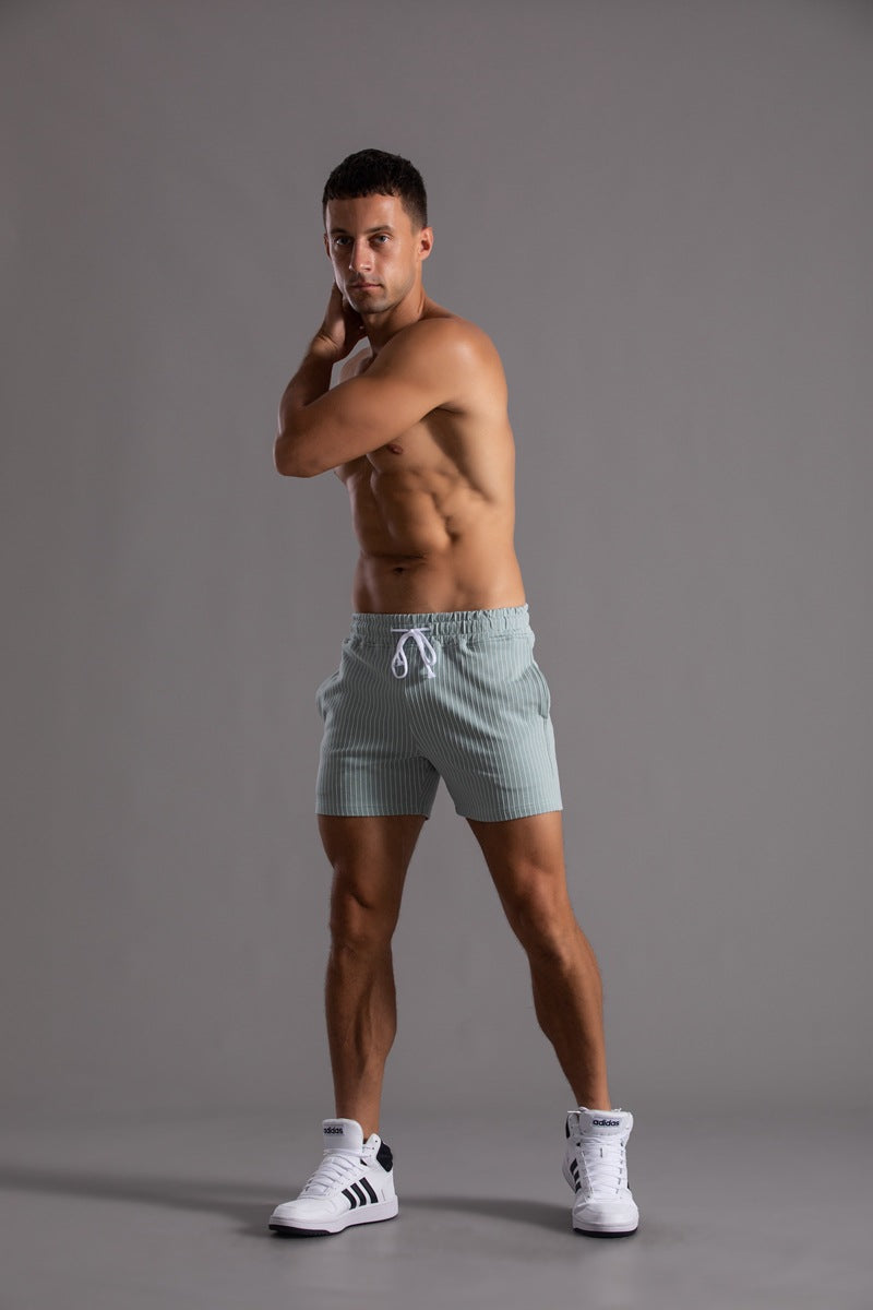 Men’s Minimal Striped Elastic Waist Shorts