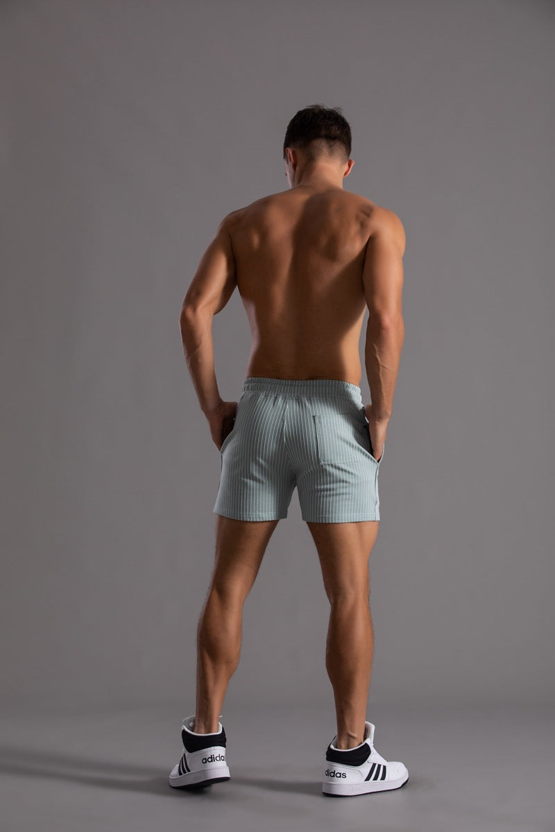 Men’s Minimal Striped Elastic Waist Shorts