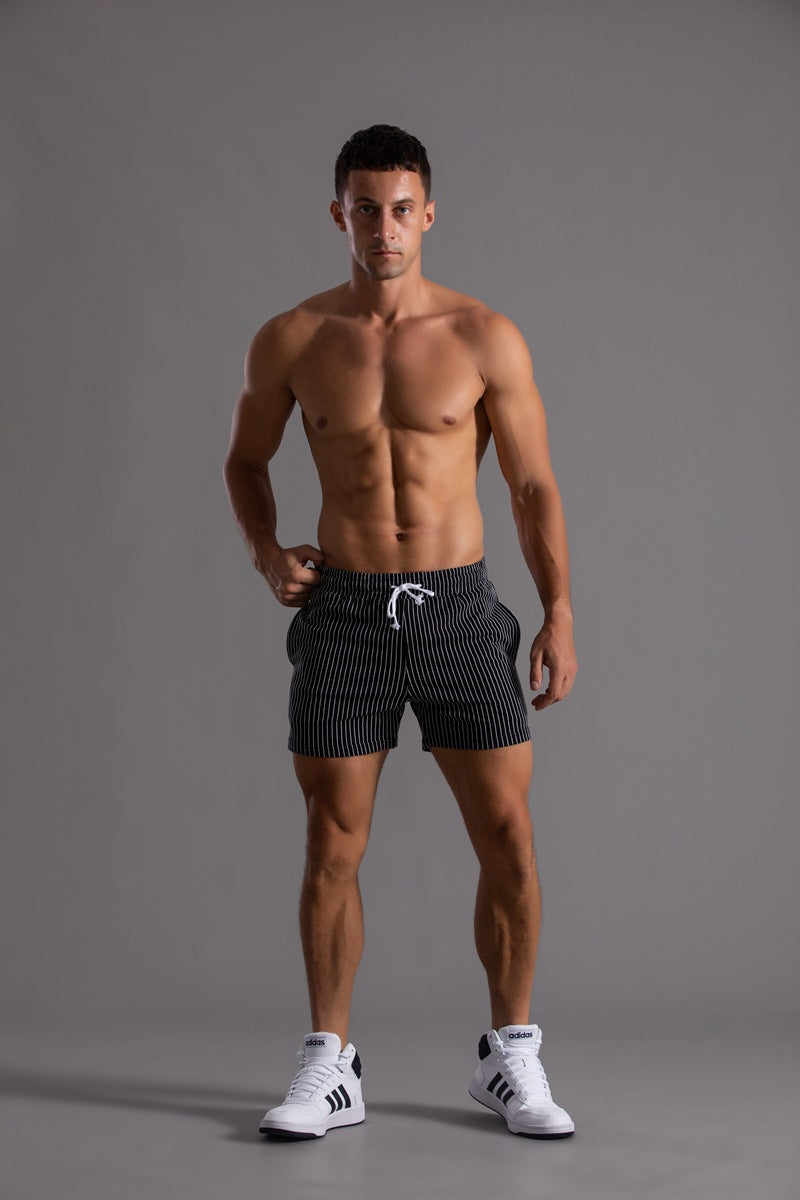 Men’s Minimal Striped Elastic Waist Shorts