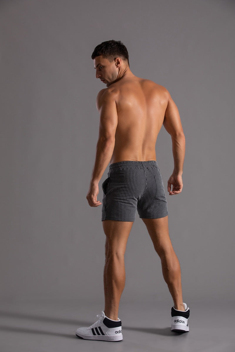 Men’s Minimal Striped Elastic Waist Shorts