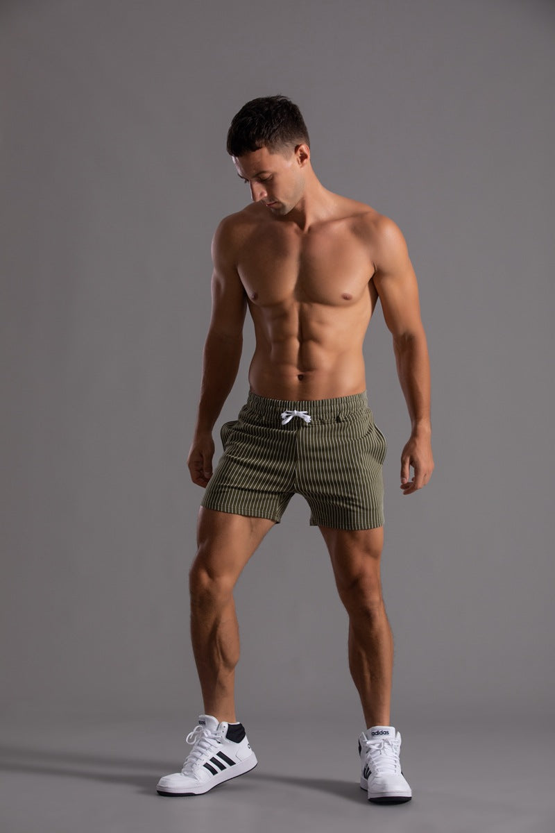 Men’s Minimal Striped Elastic Waist Shorts