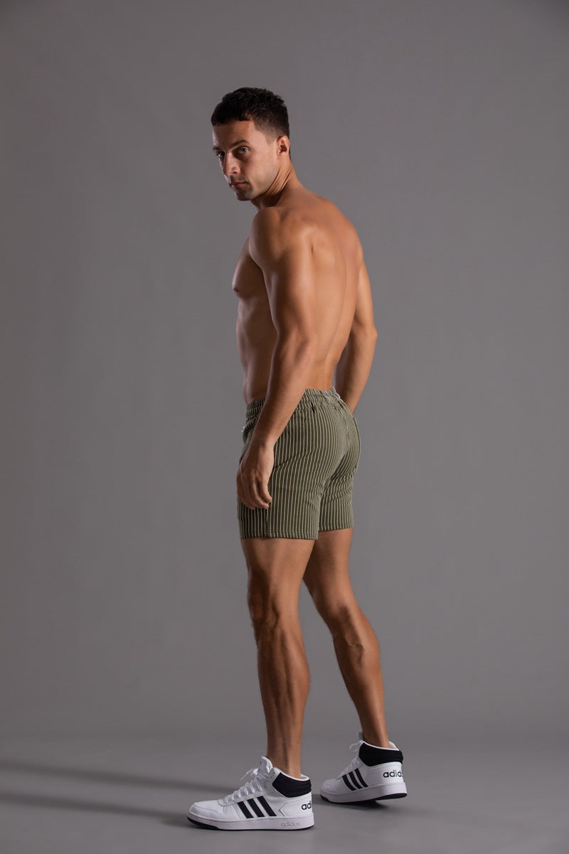 Men’s Minimal Striped Elastic Waist Shorts
