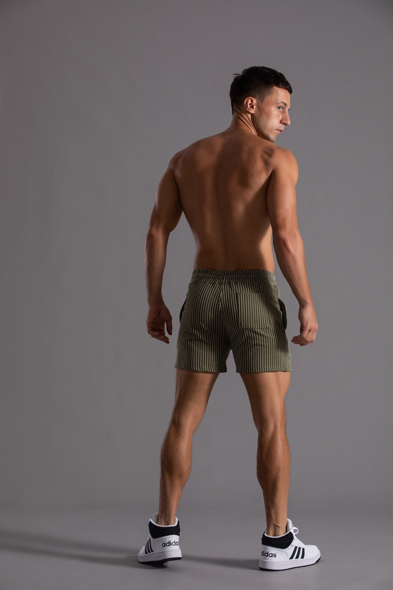 Men’s Minimal Striped Elastic Waist Shorts