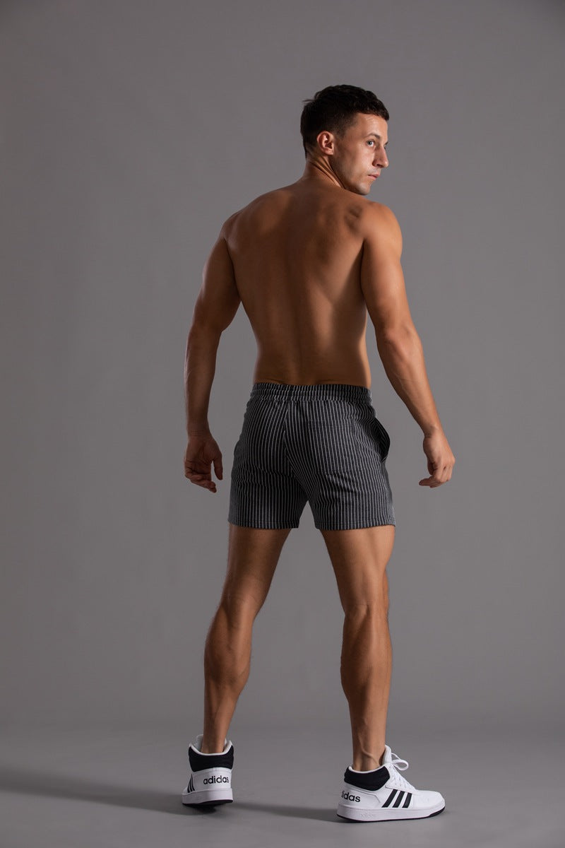 Men’s Minimal Striped Elastic Waist Shorts