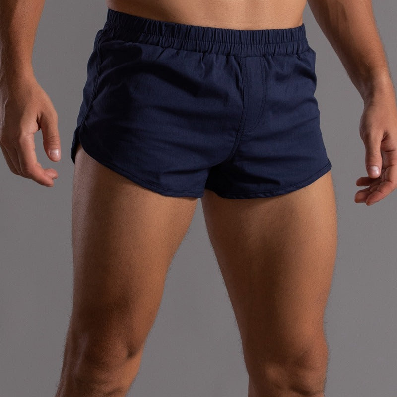 Men’s Curved Hem Cotton Running Shorts