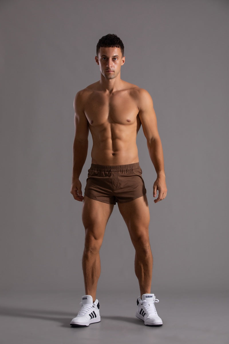 Men’s Curved Hem Cotton Running Shorts