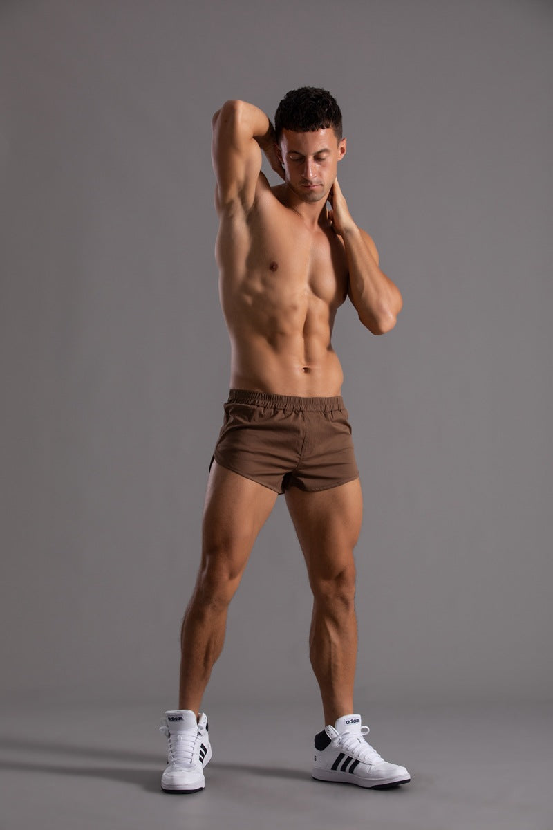Men’s Curved Hem Cotton Running Shorts