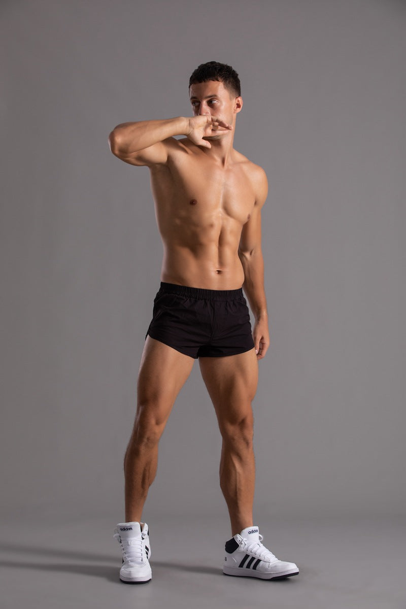 Men’s Curved Hem Cotton Running Shorts