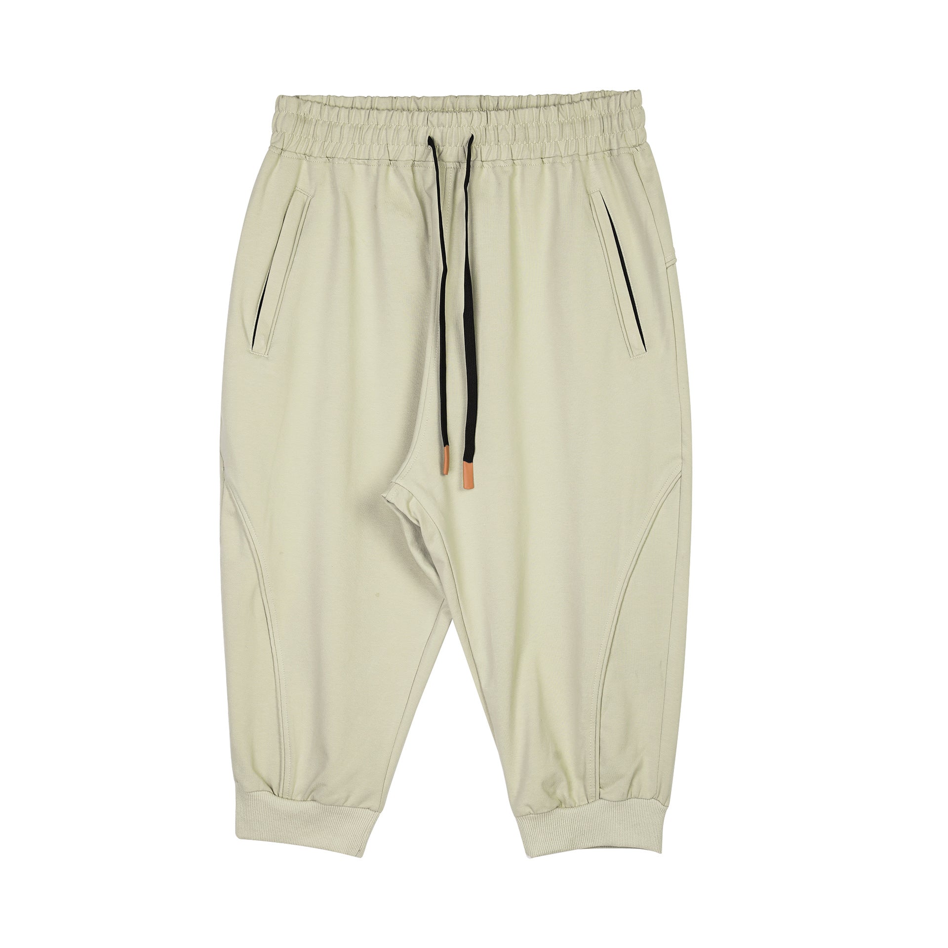 Men’s Cropped Jogger Shorts with Zipper Pockets
