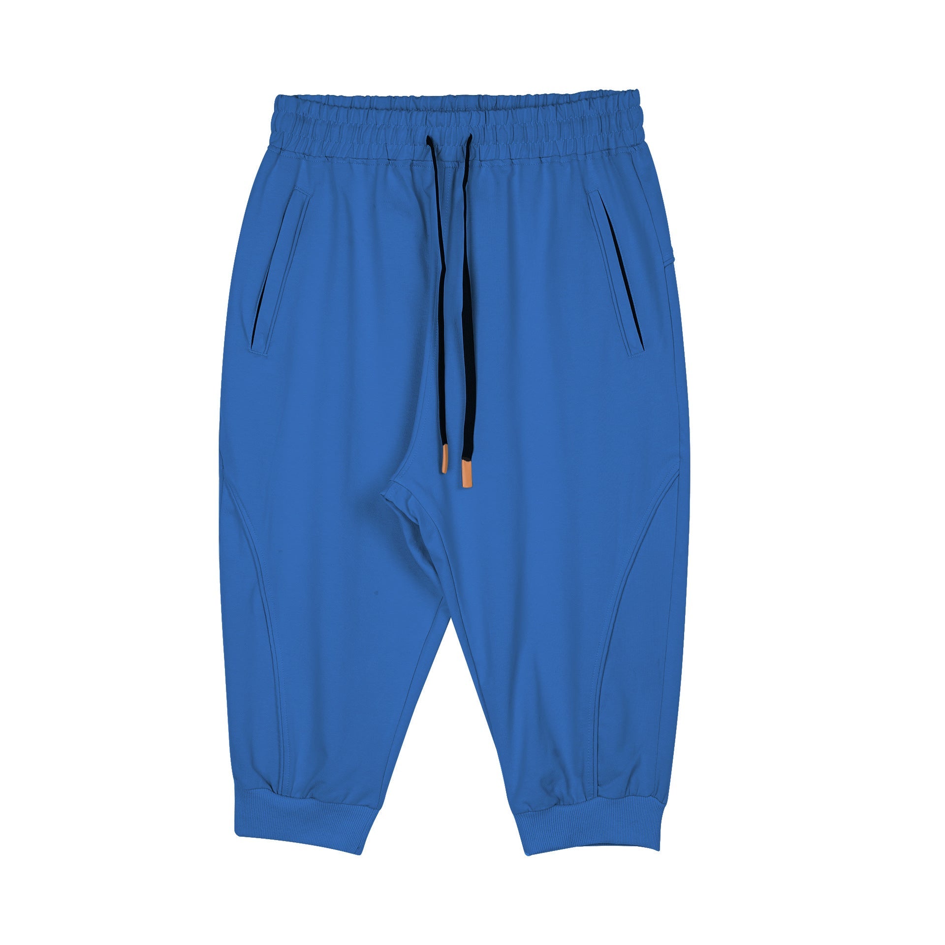 Men’s Cropped Jogger Shorts with Zipper Pockets