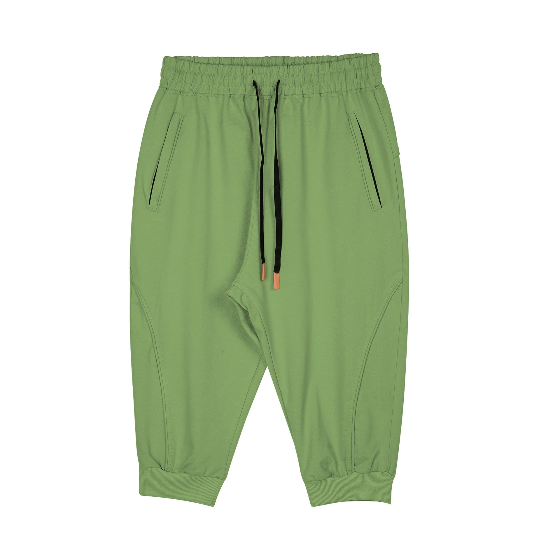 Men’s Cropped Jogger Shorts with Zipper Pockets