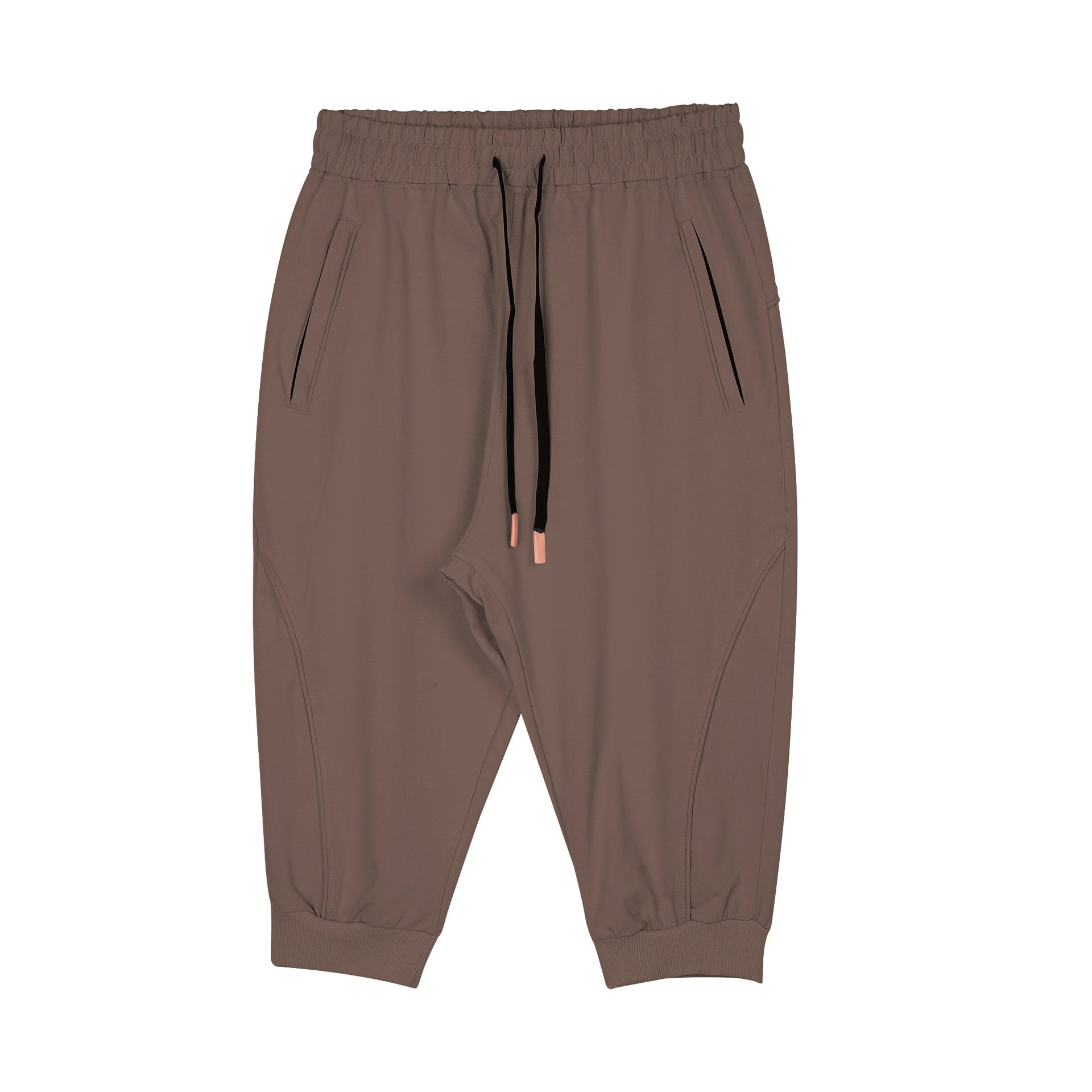 Men’s Cropped Jogger Shorts with Zipper Pockets