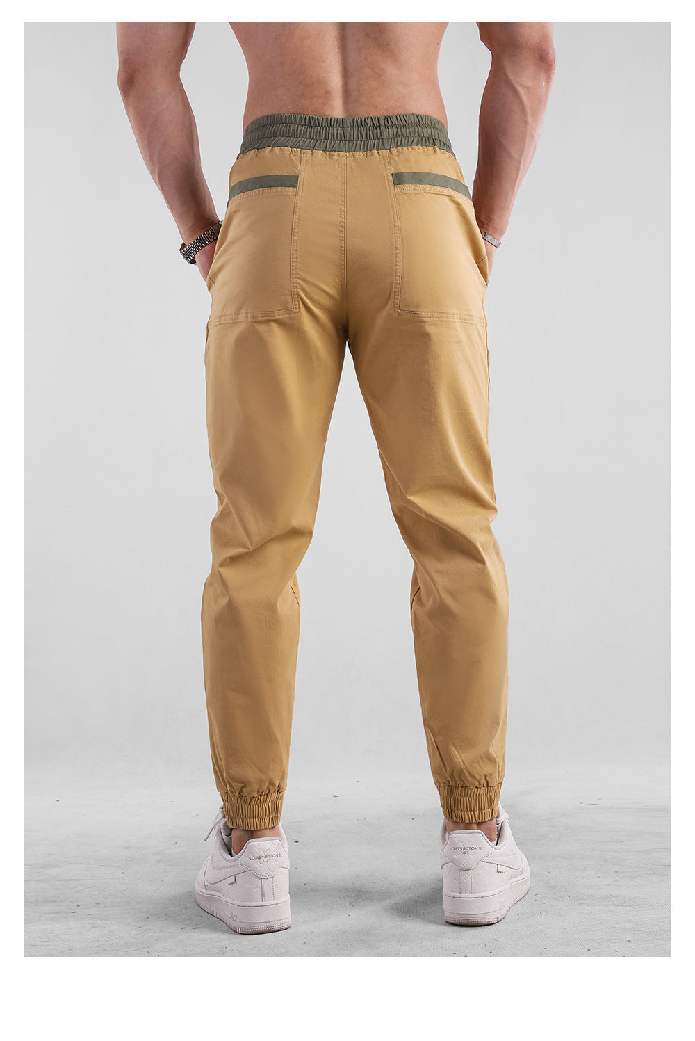 Men’s Cotten Blend Tapered Joggers with Contrast Waist