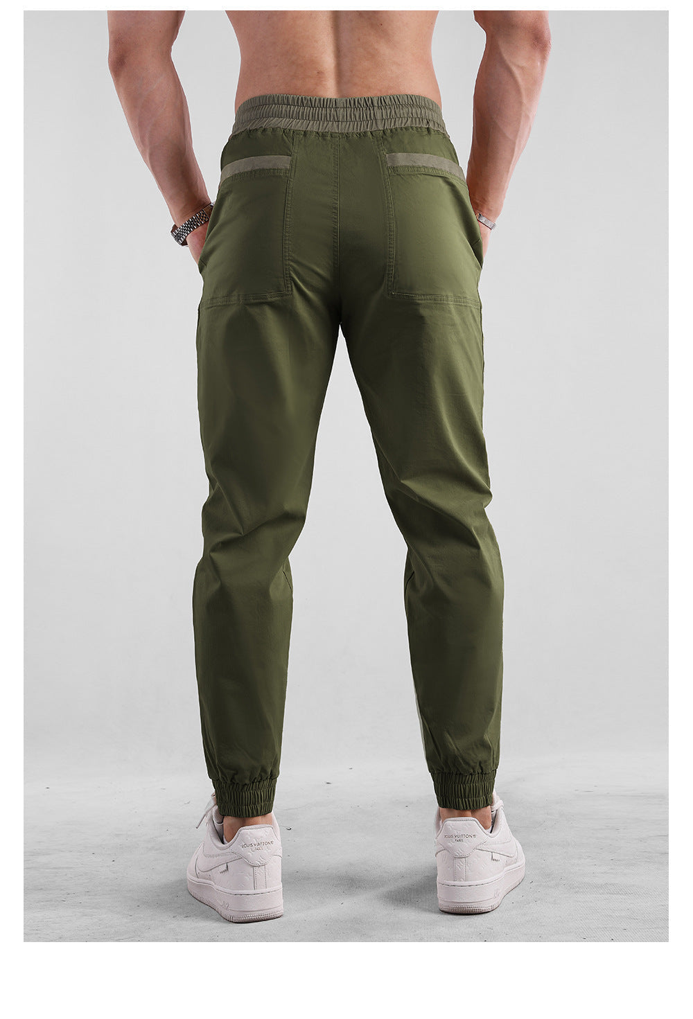 Men’s Cotten Blend Tapered Joggers with Contrast Waist