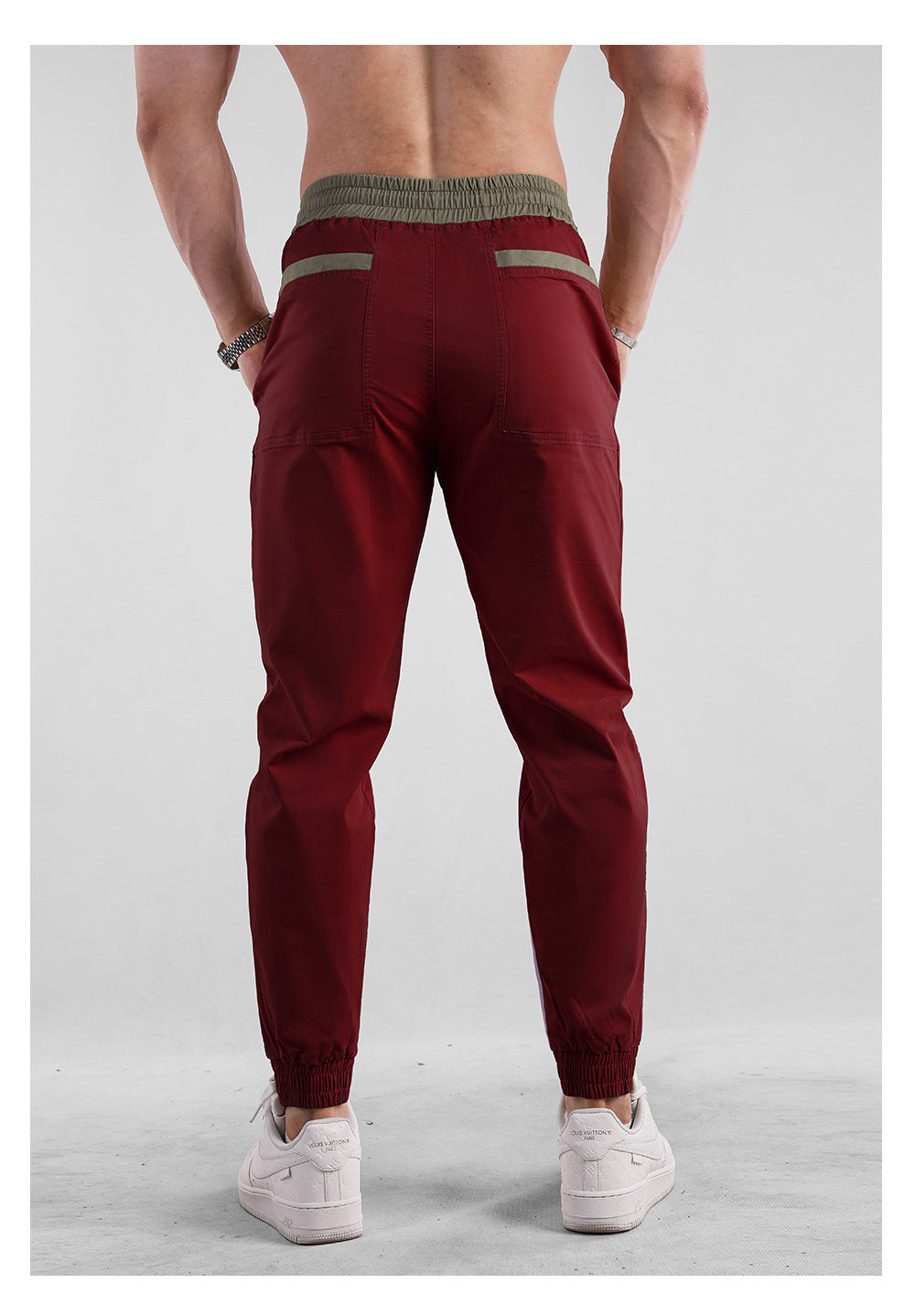 Men’s Cotten Blend Tapered Joggers with Contrast Waist