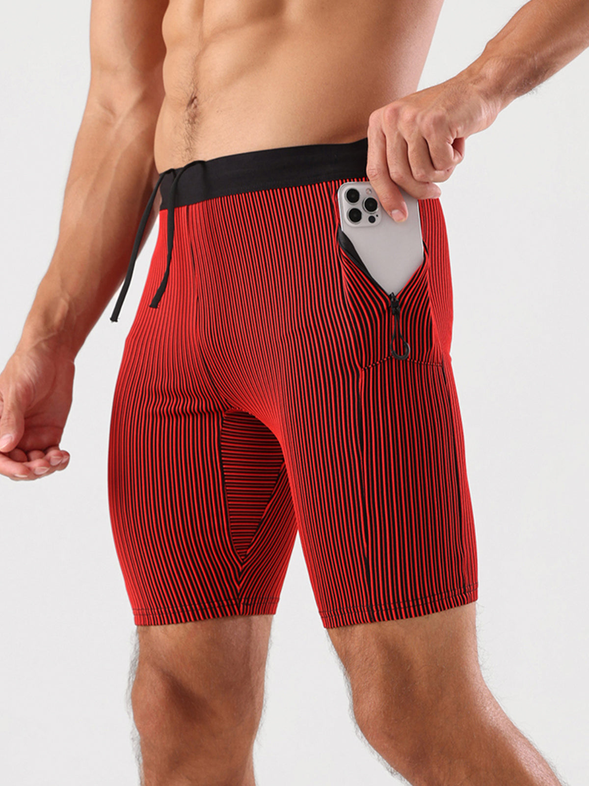8" Pro Compression Lined Running Shorts with Zip Pockets