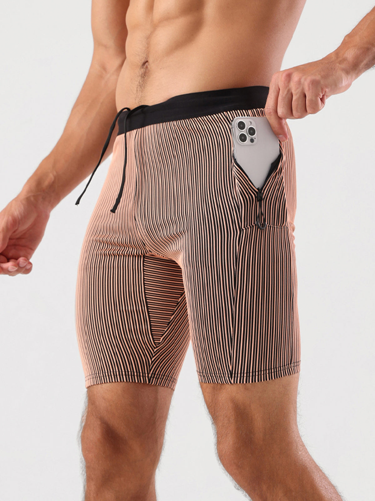 8" Pro Compression Lined Running Shorts with Zip Pockets